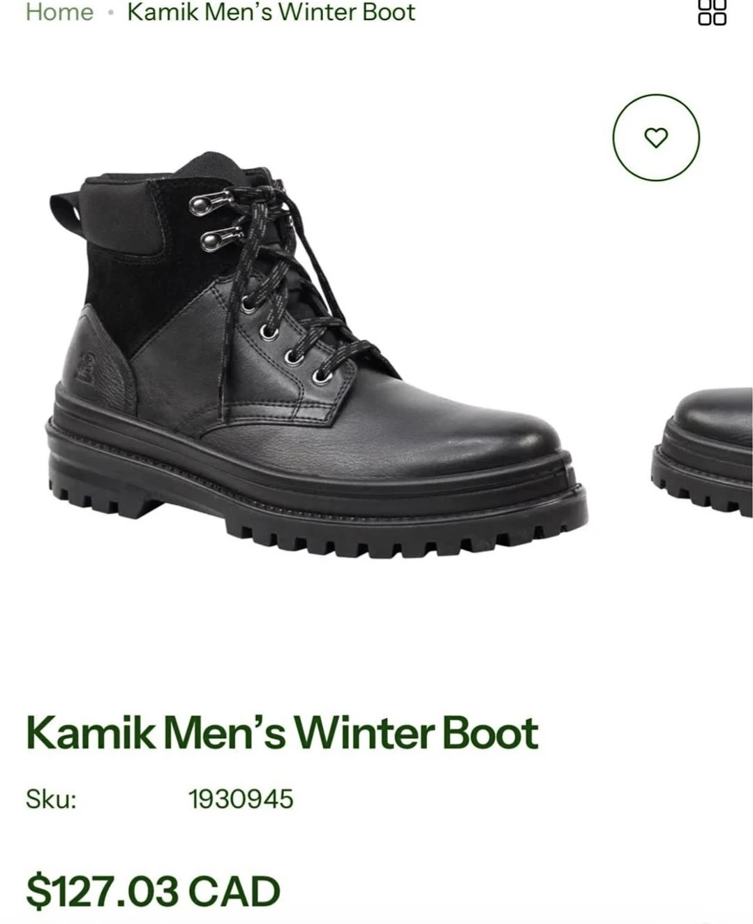 Brand New Kamik Men Black Boot Size 8 , 9 , 11, 12 ,13 *DEAL*