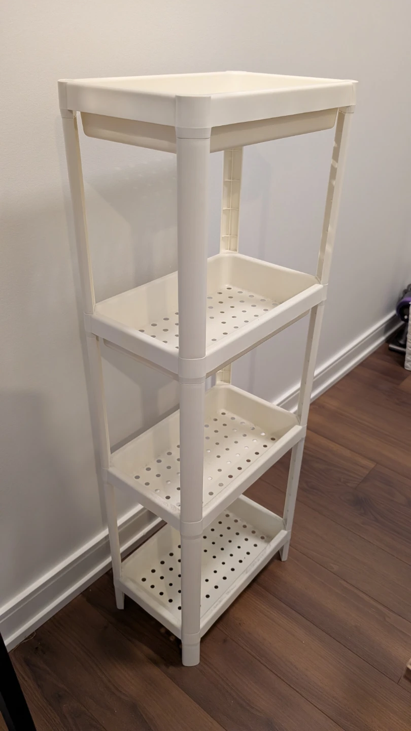 4-Tier White Plastic Shelving Unit IKEA