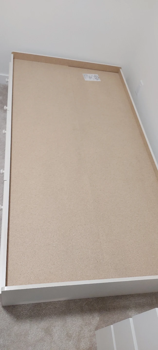 White Twin Bed Frame with Drawers - photo 4
