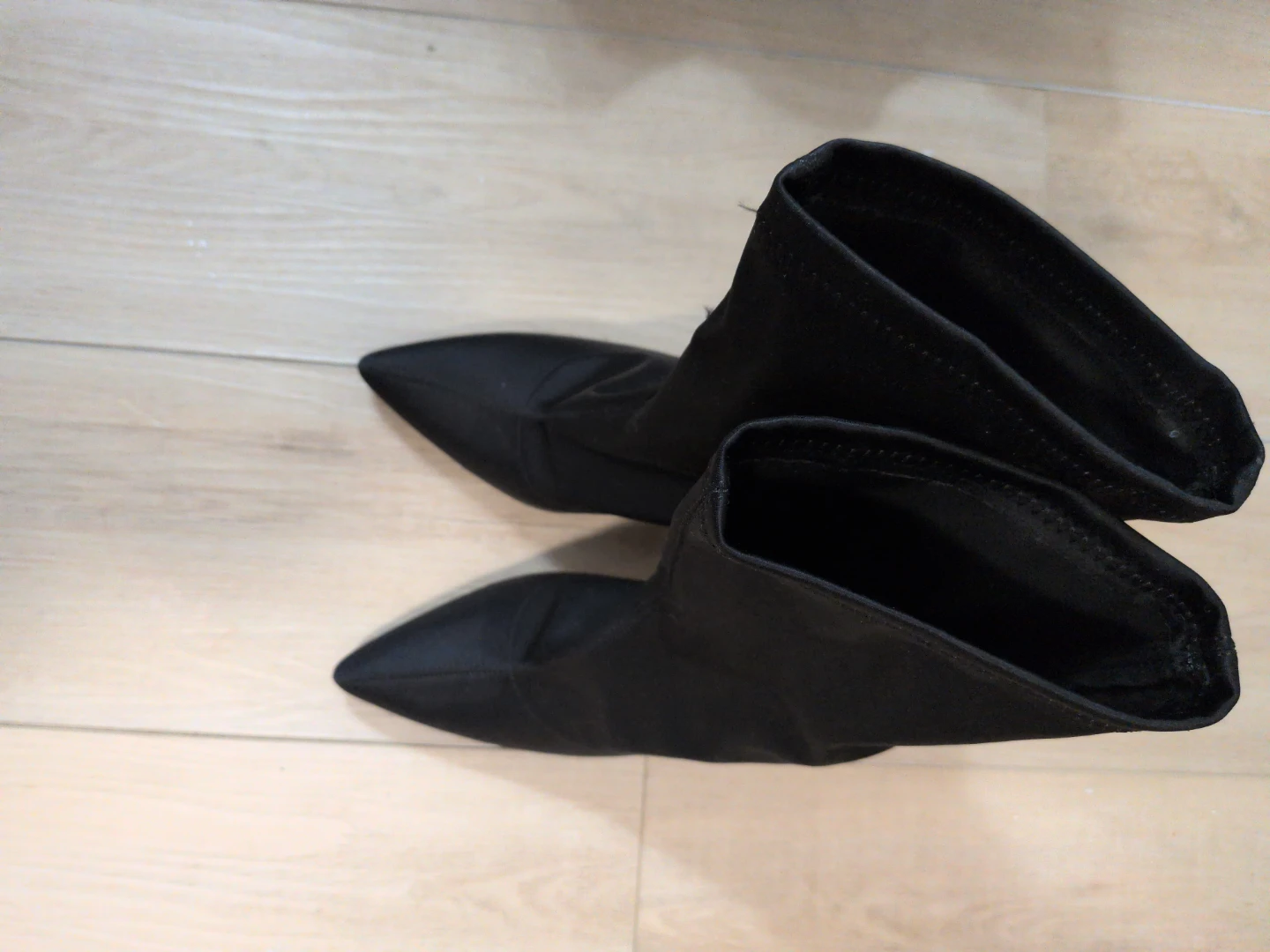 Black Stiletto Heel Sock Boots - photo 4