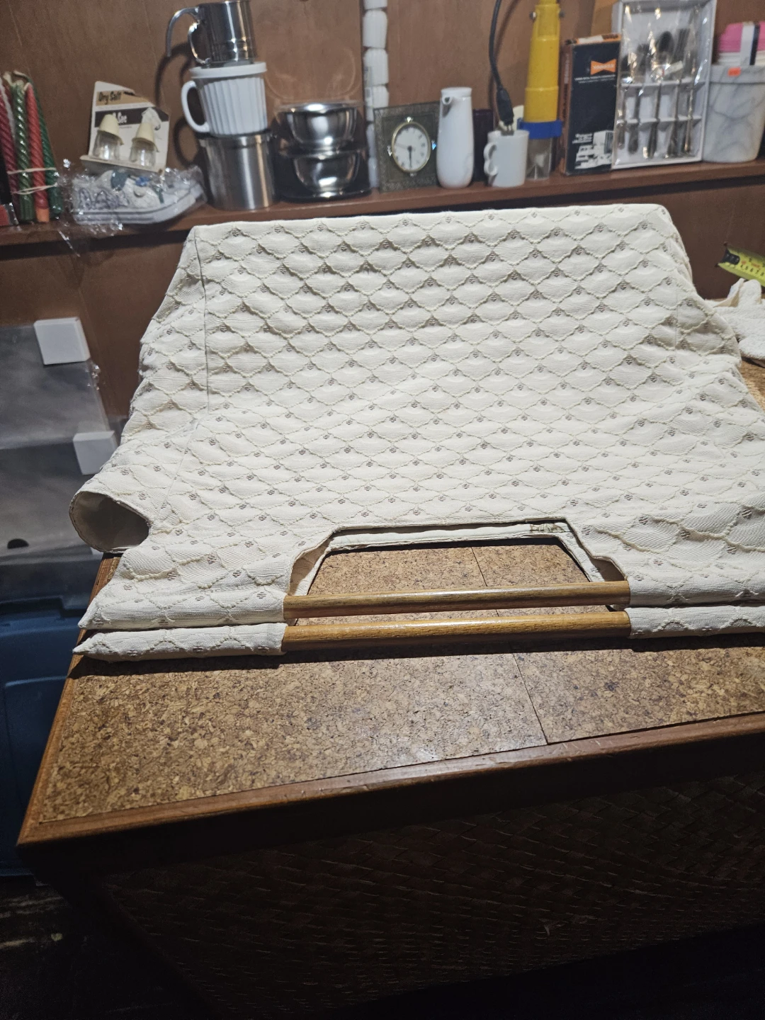 Quilted Tote Bag with Wooden Handles - photo 3