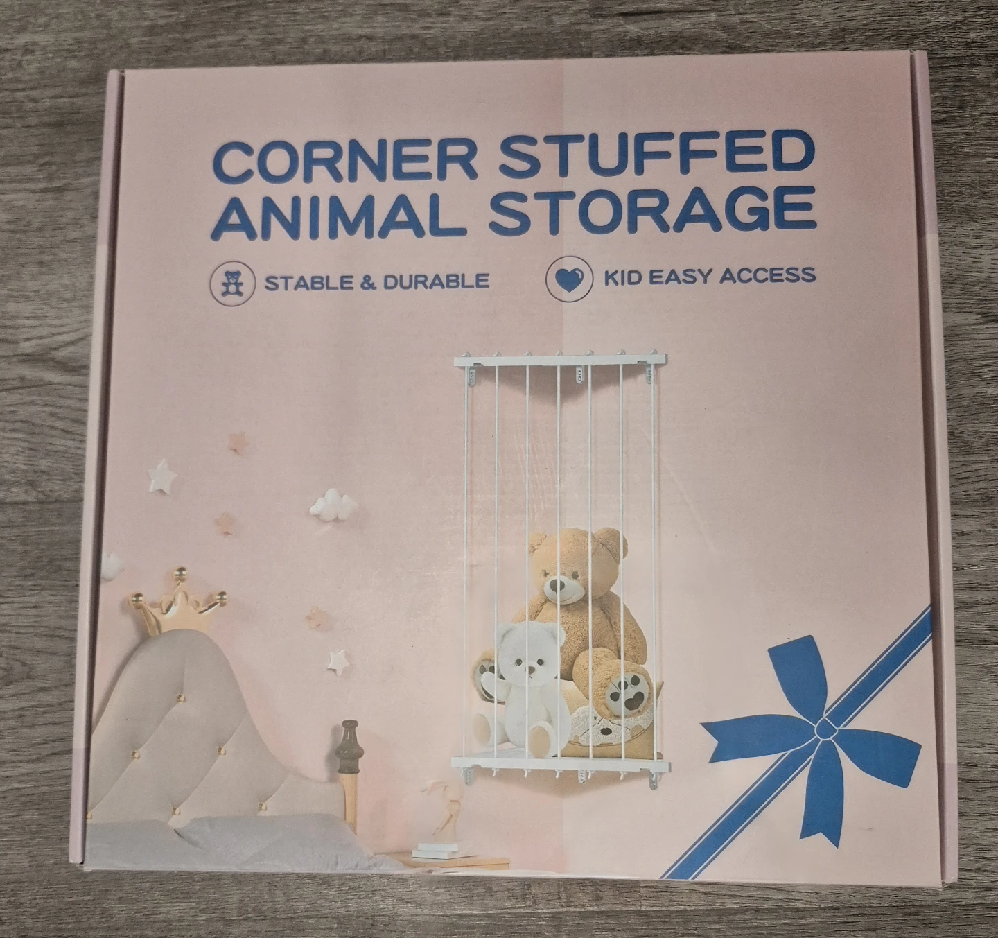 Corner Stuffed Animal Storage Organizer with fairy lights - photo 2