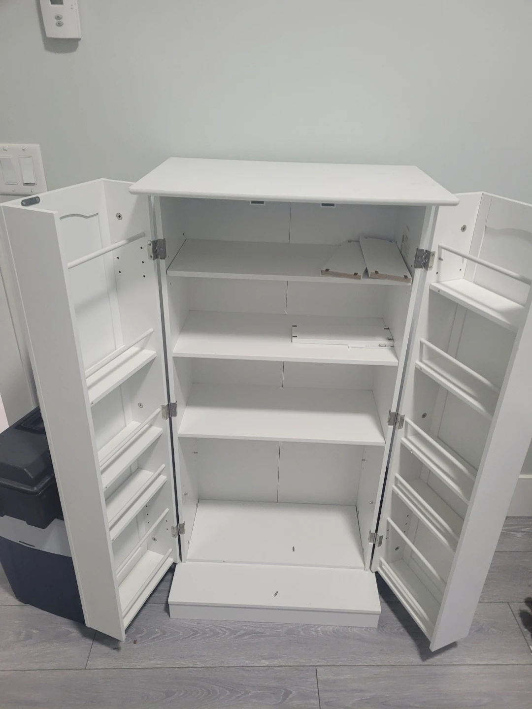 White Storage Cabinet with Doors