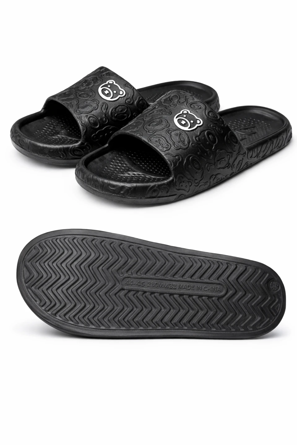 Black Bear Pattern Slides - Size 10.5/11 (US Men's)