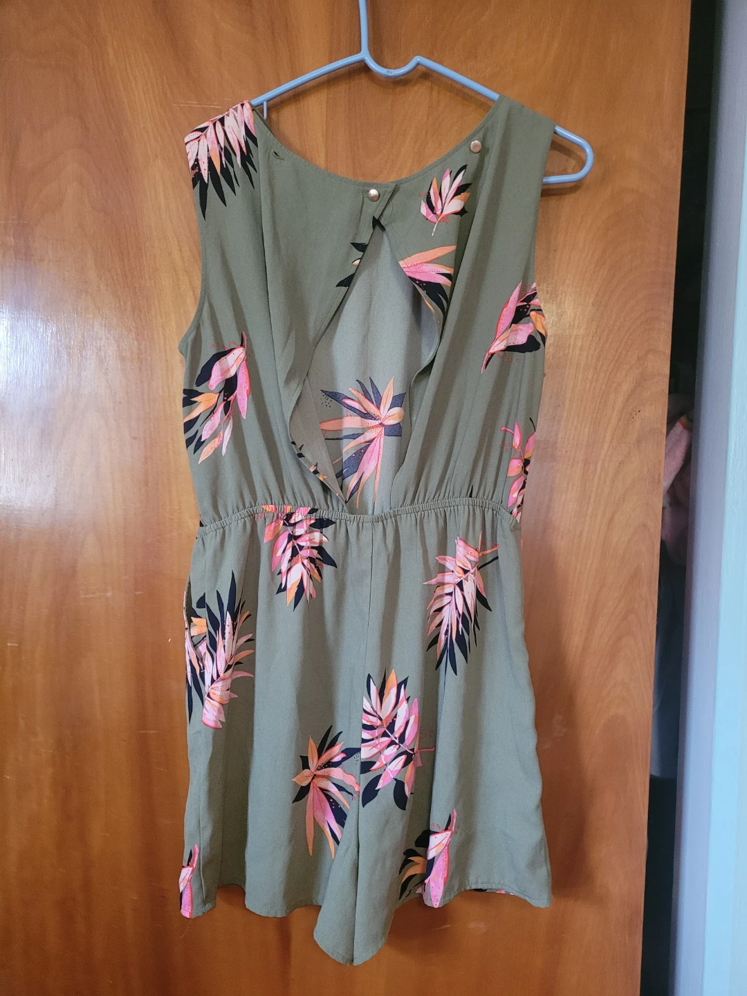 A NEW DAY Olive Green Floral Print Romper Size M - photo 2