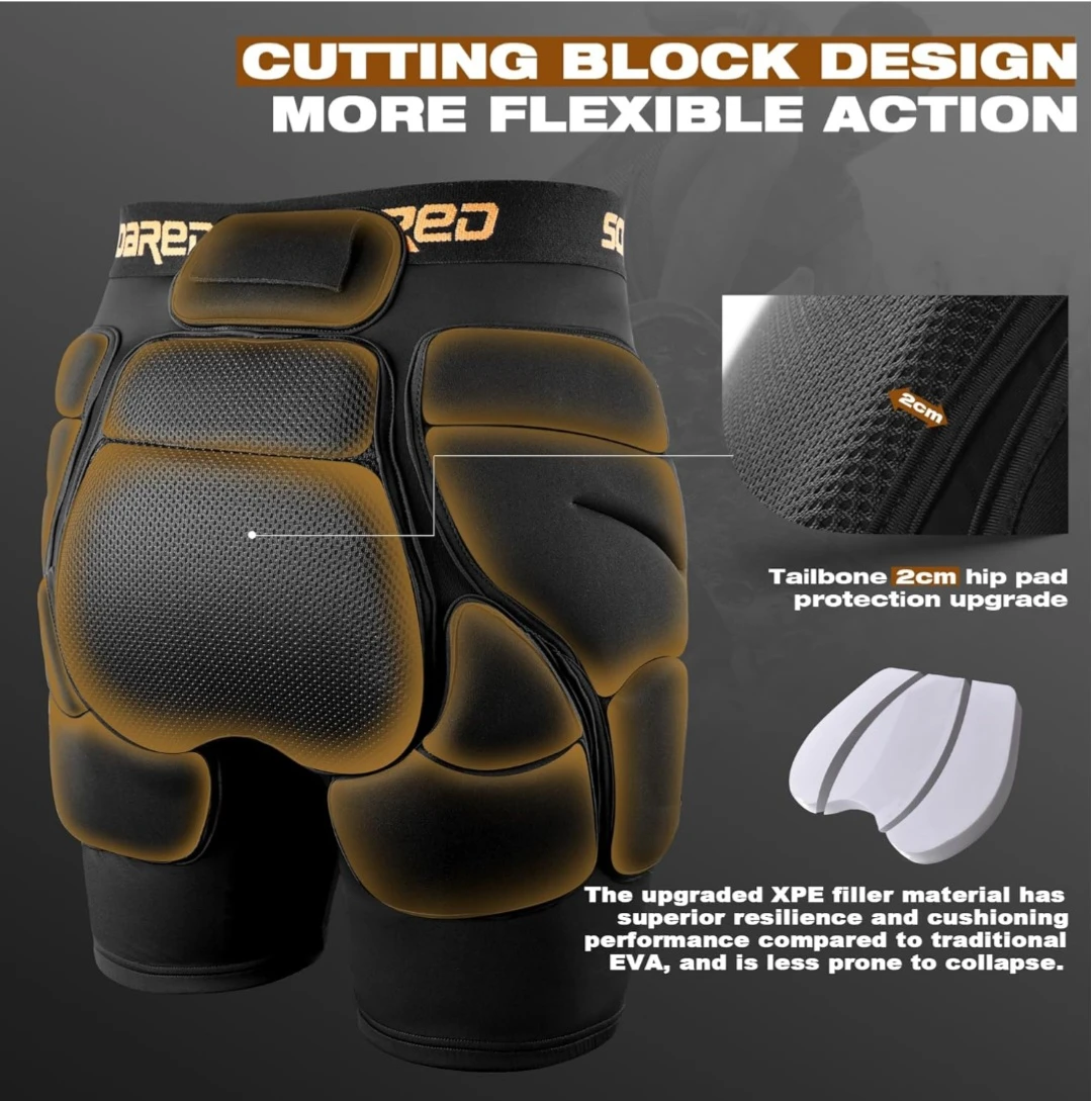 Soared 3D Protection Hip Butt XPE Padded Short for ski, ... - photo 4