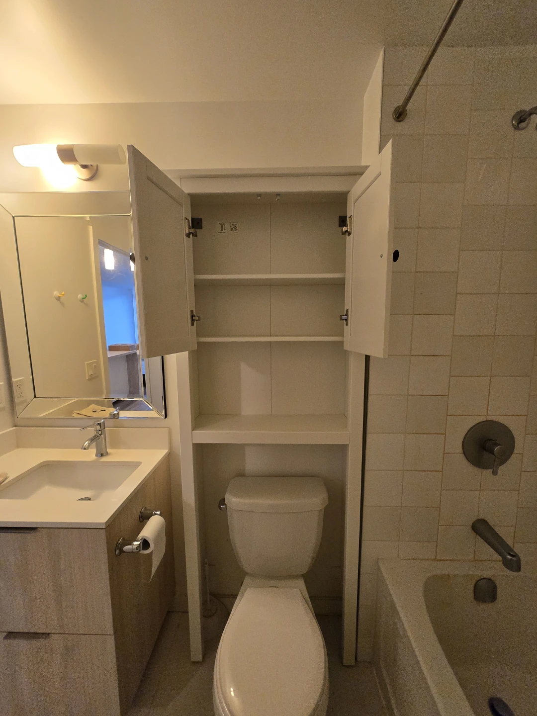 White Bathroom Storage Cabinet - photo 2