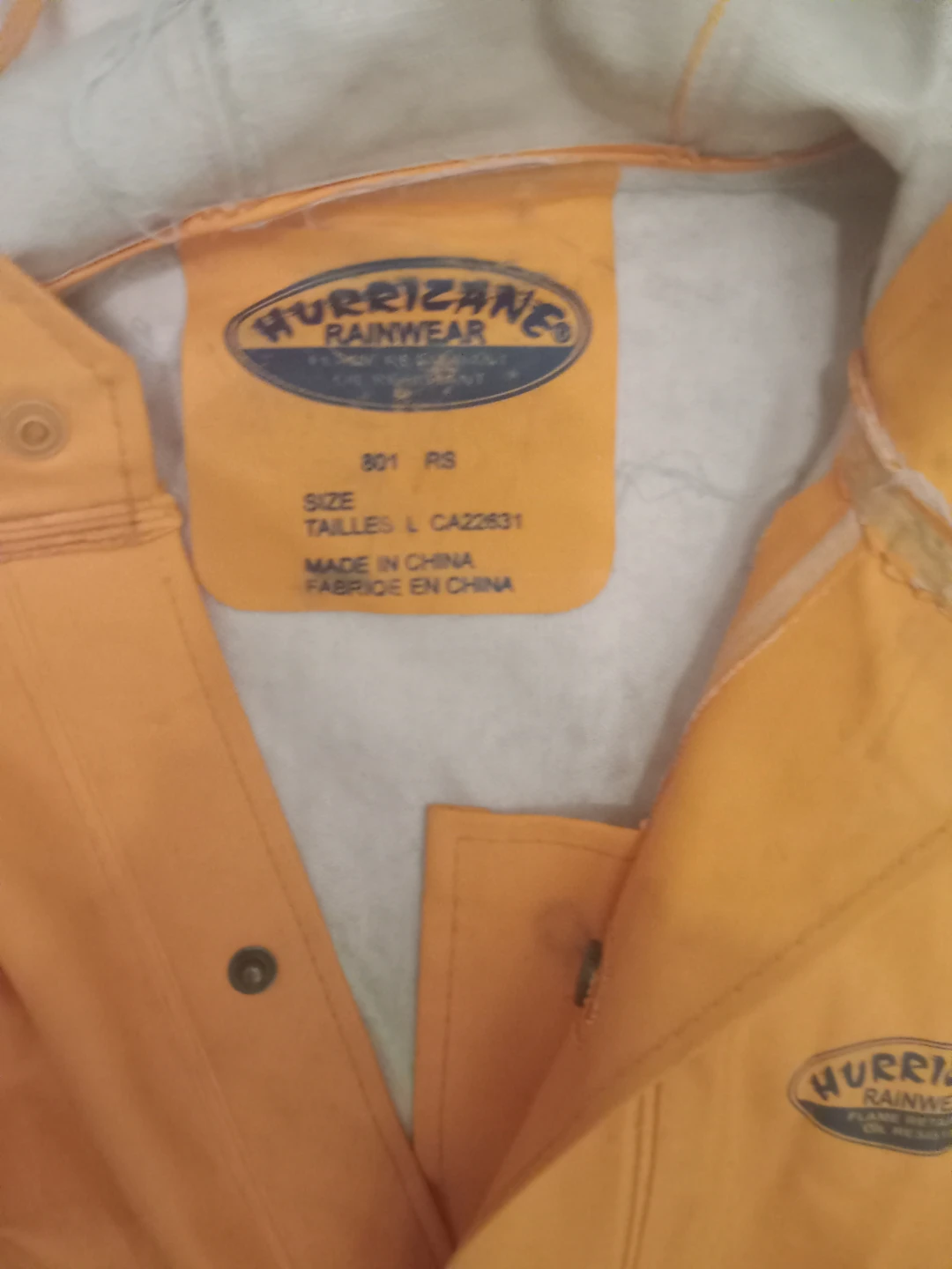 Hurricane Rainwear Orange Jacket and Pants Set - Size L