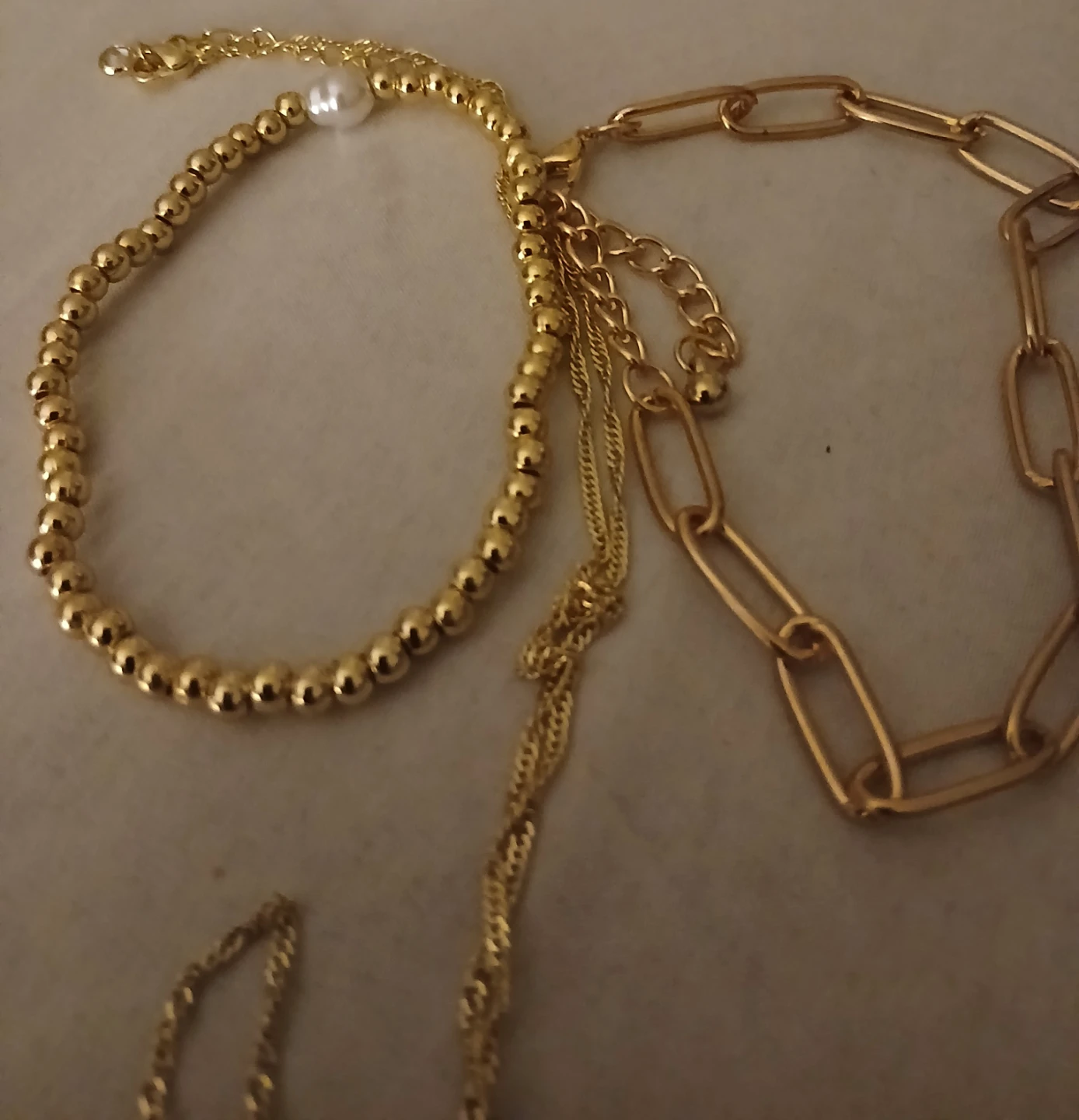 Gold-tone Beaded Bracelet and Necklaces Set - photo 3