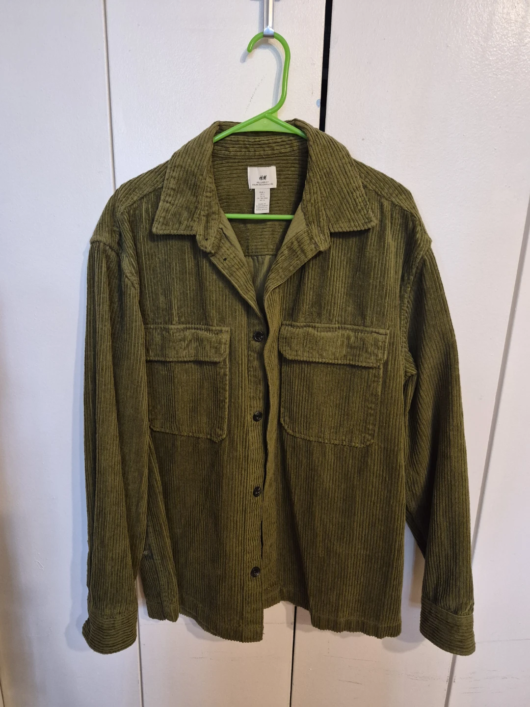 H&M Green Corduroy Shirt - Size Medium