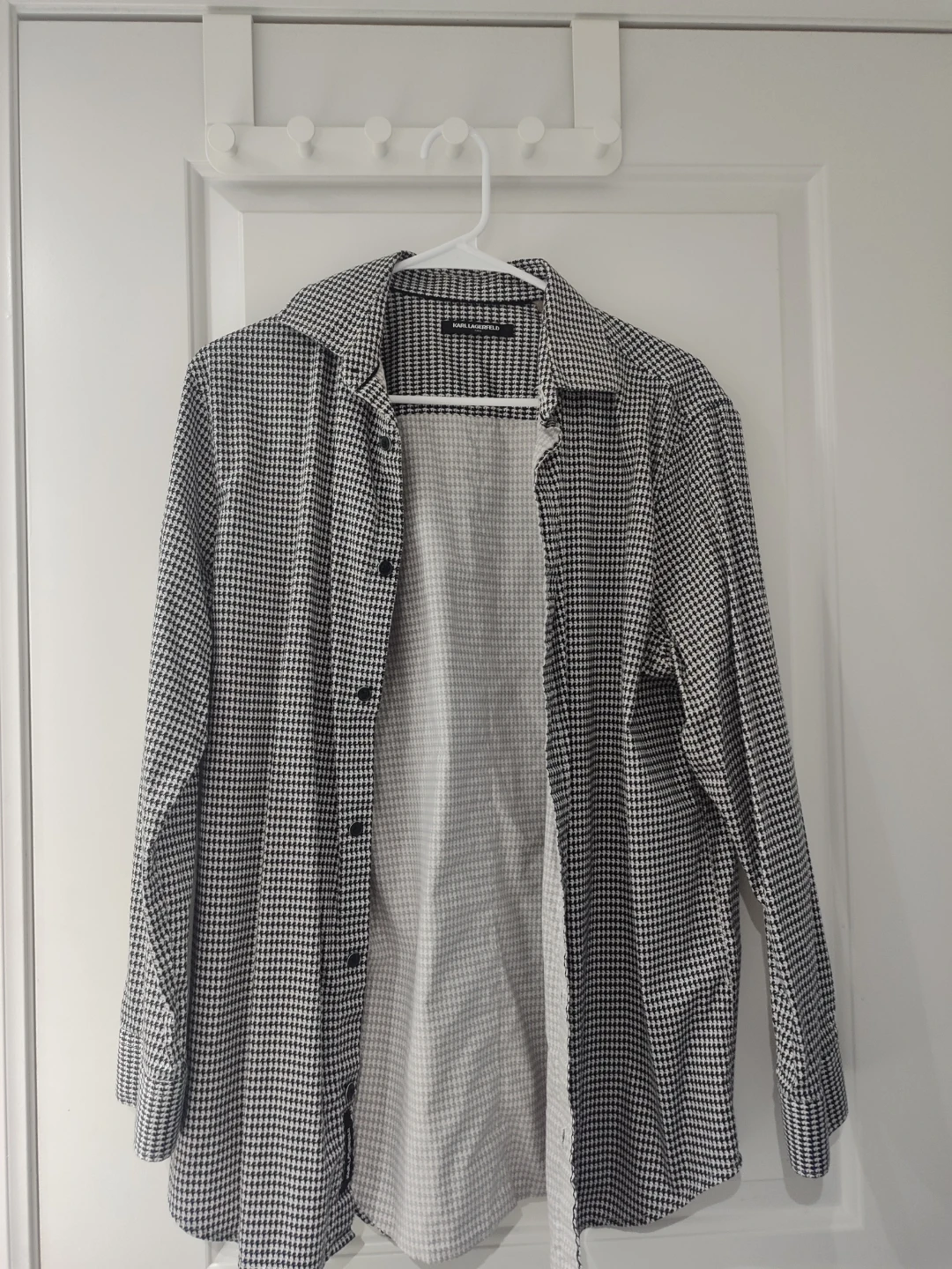 Karl Lagerfeld Houndstooth Button-Up Shirt