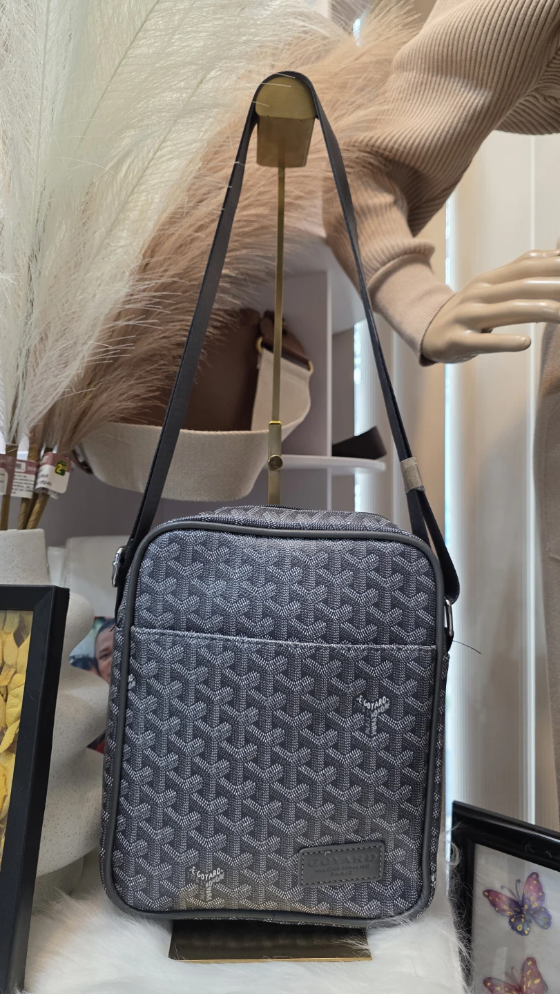 Goyard Grey Monogram Crossbody Bag