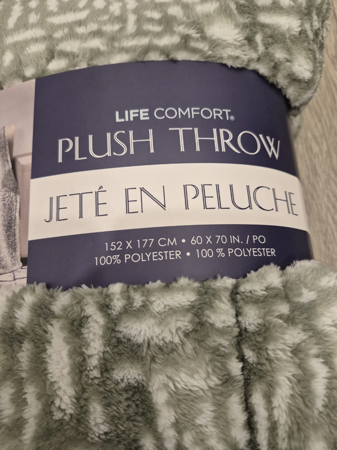Life Comfort Plush Throw Blanket Grey White 60 x 70 in. - photo 4