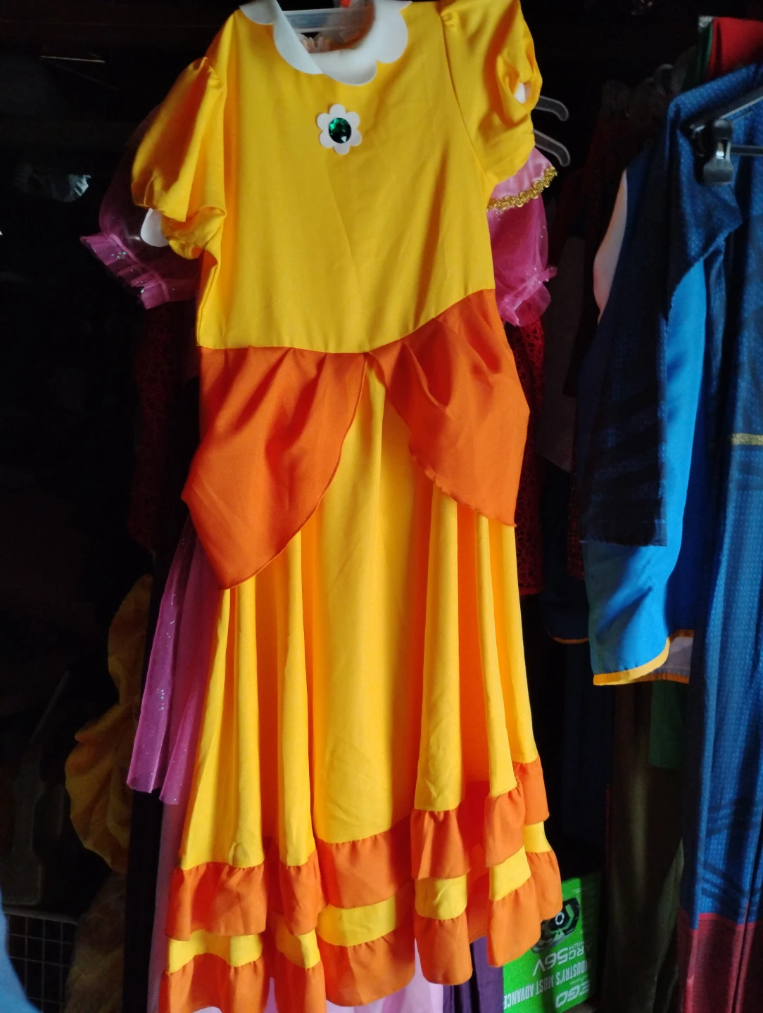 Daisy -Yellow and Orange Kids Dress - Size L