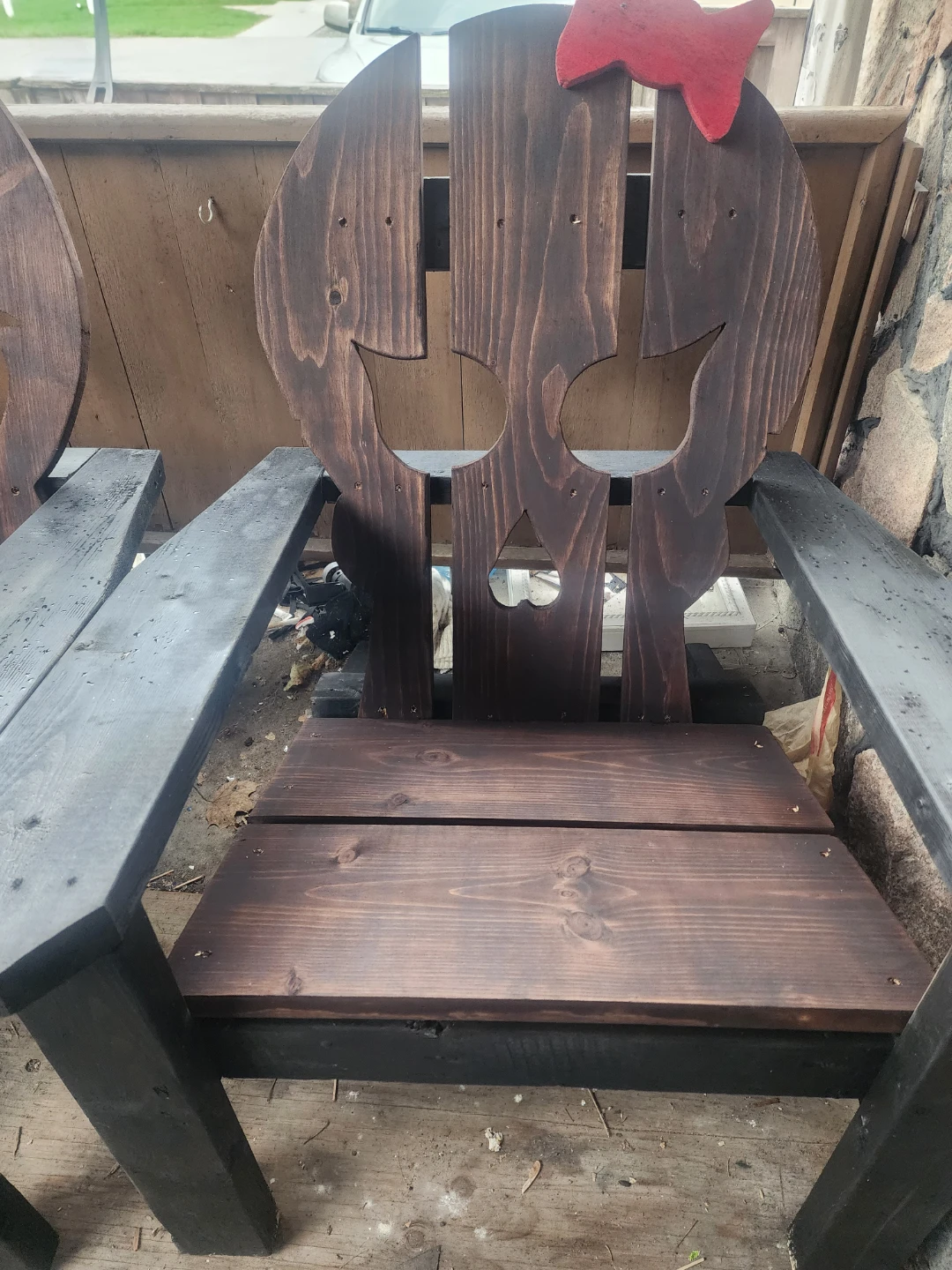 Pair of Wooden Skull Adirondack Chairs - photo 4