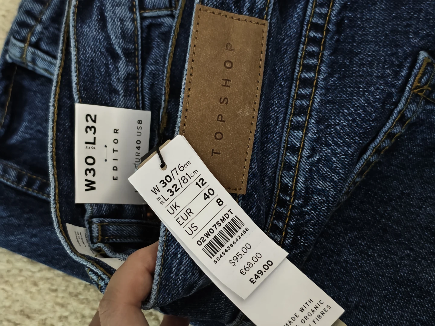 TOPSHOP EDITOR Jeans W30 L32 Dark Wash Denim
