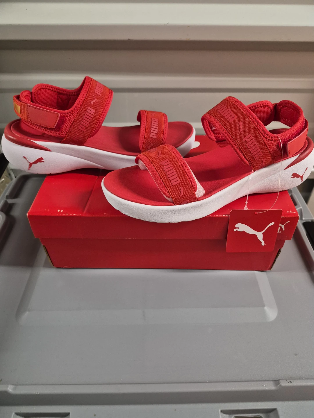 Puma Red Sandals with Box - photo 4