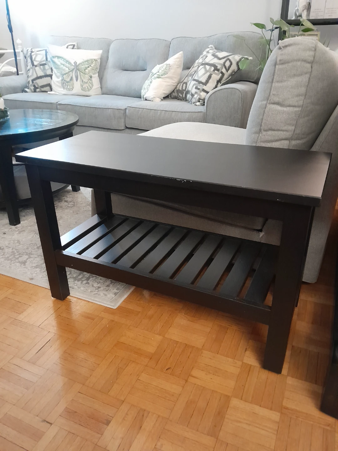 Black Coffee Table with Lower Shelf