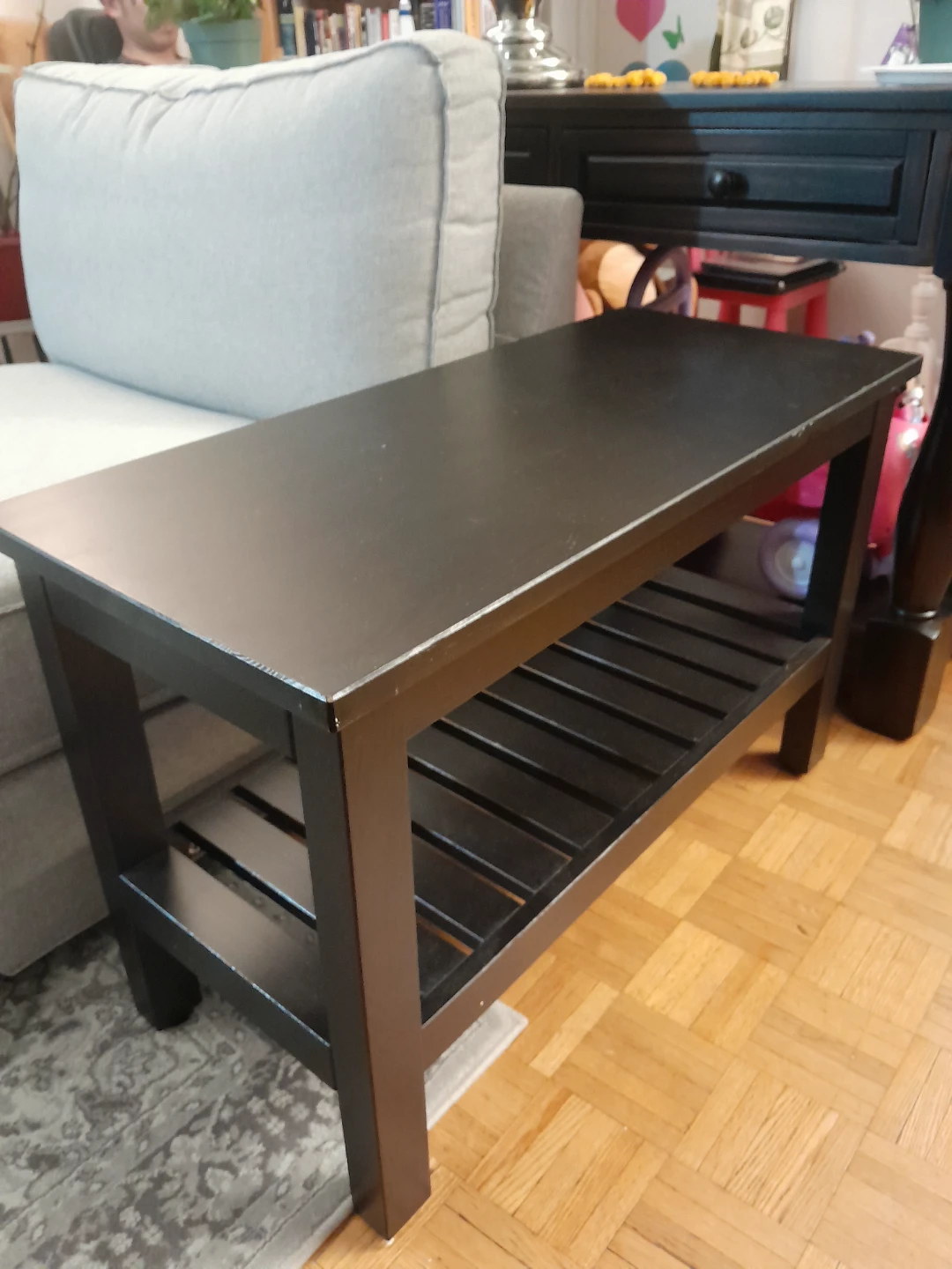 Black Coffee Table with Lower Shelf - photo 2