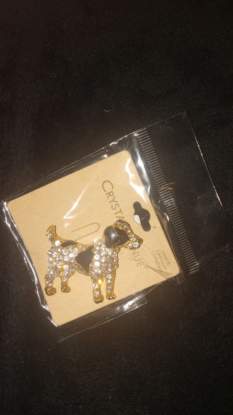Crystal Avenue Dog Brooch Pin