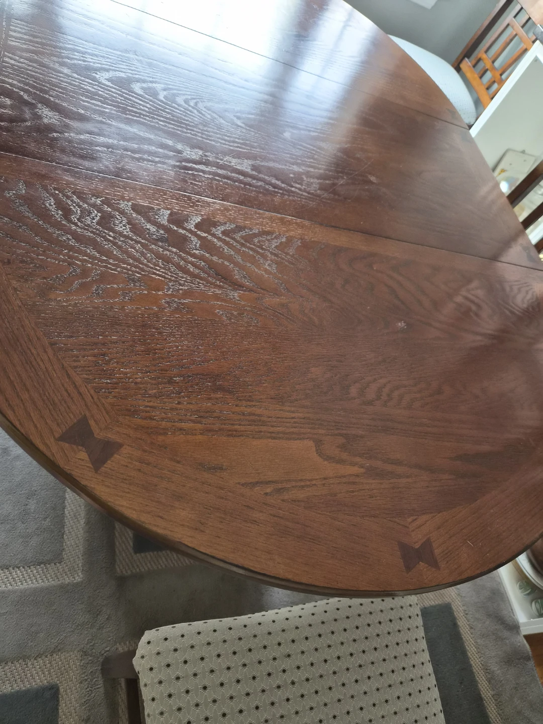 Wooden Oval Dining Table with 6 Chairs - photo 3