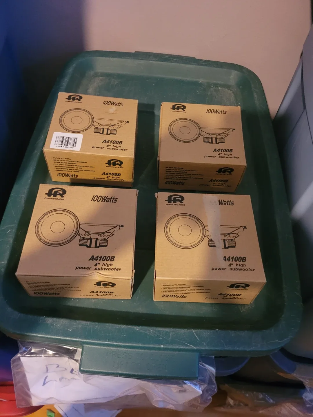 4 New Power Pro Audio A4100B 4" High Power Subwoofer - photo 2