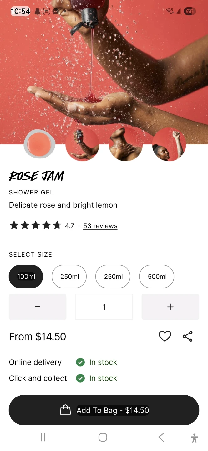 Lush Rose Jam Shower Gel 100ml
