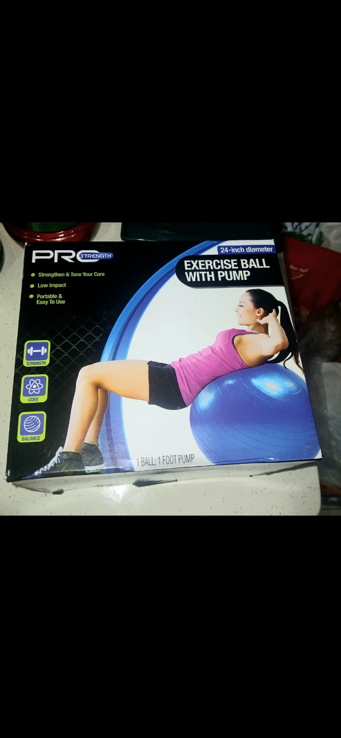 PR Strength 24-inch Exercise Ball with Pump 🌱