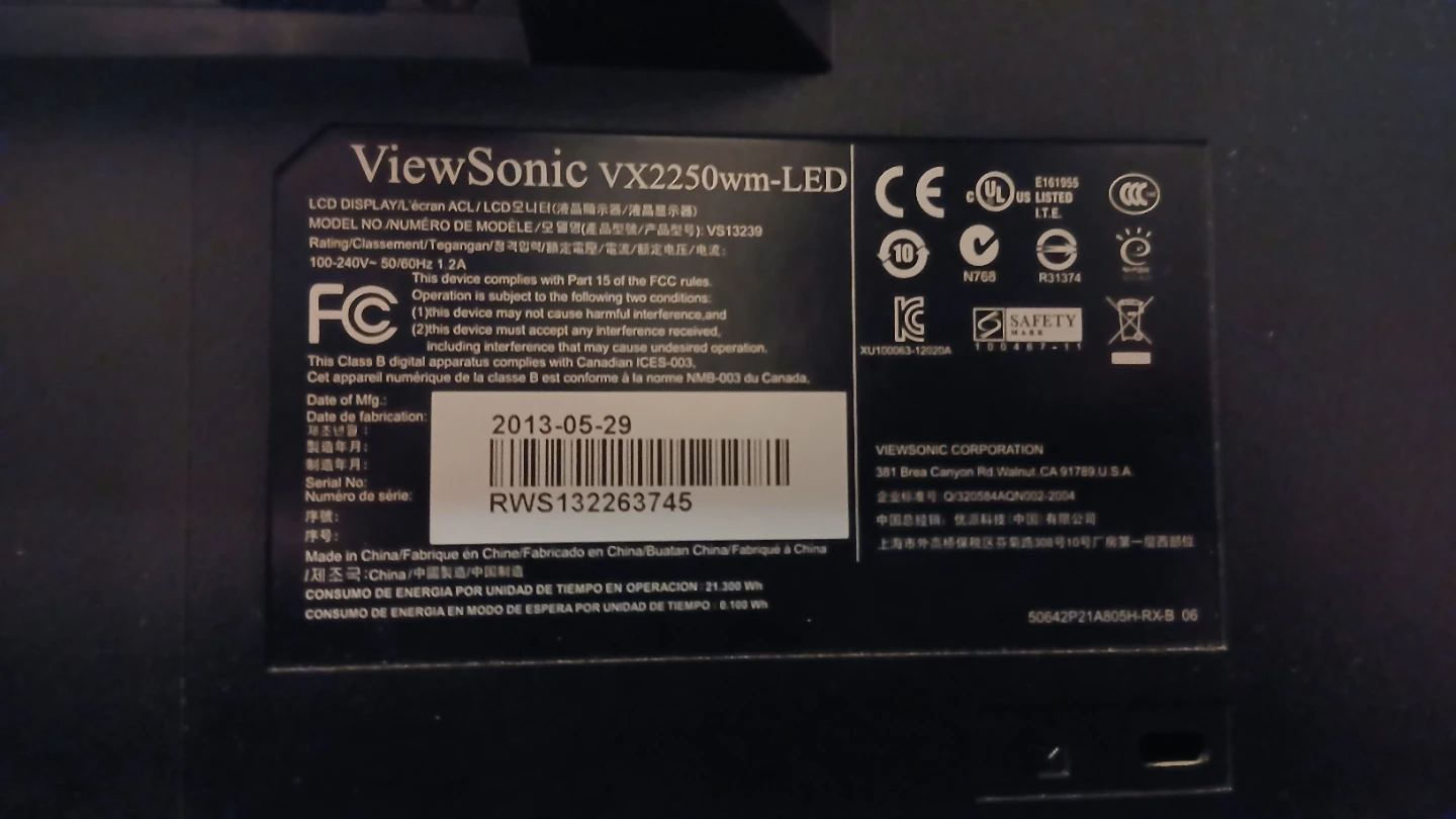 ViewSonic VX2250wm-LED 22" Widescreen Monitor - photo 2