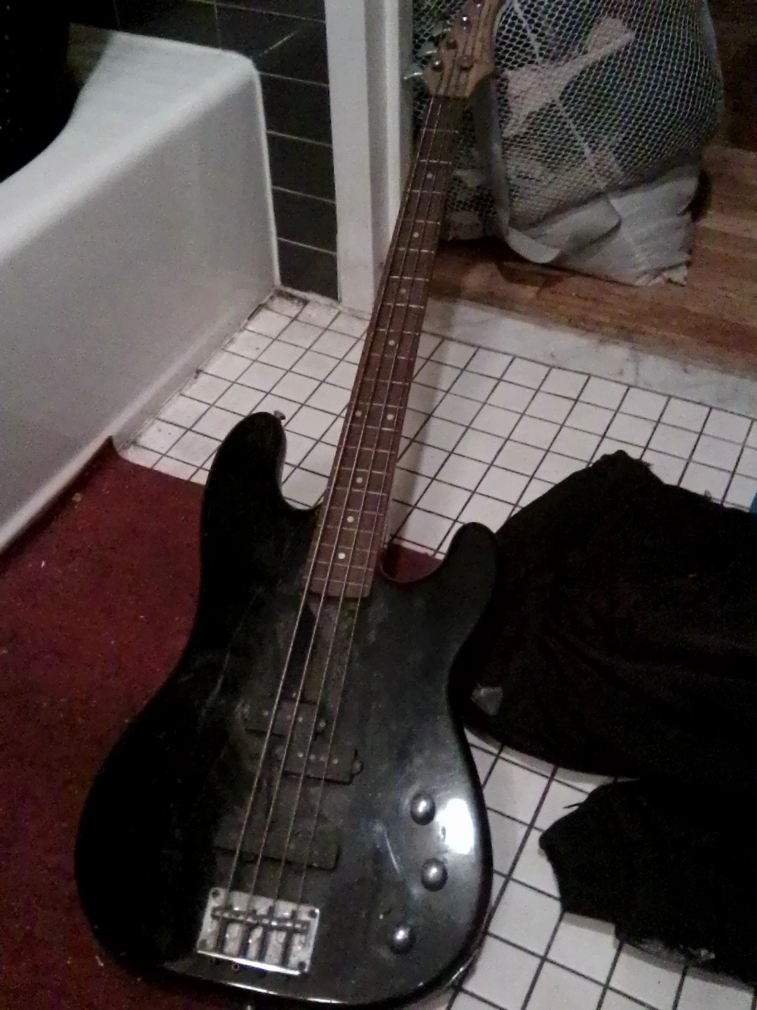 Black 4-String Bass Guitar
