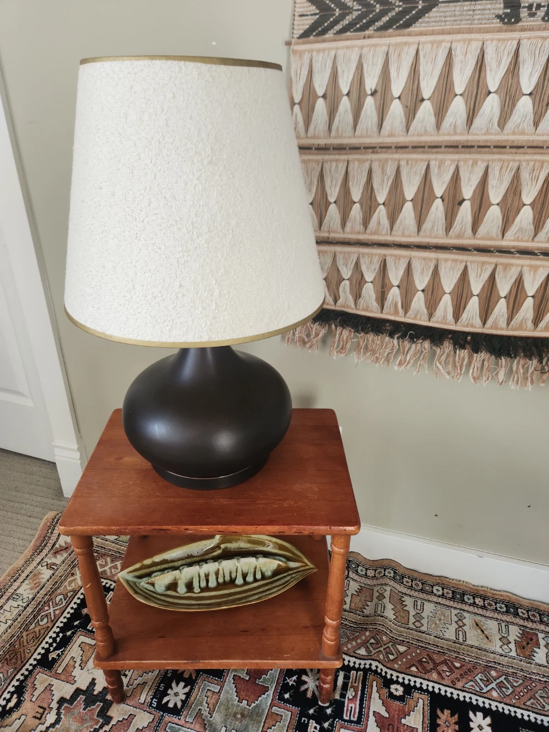 VINTAGE Dark Brown METAL GLOBE Table Lamp - photo 2