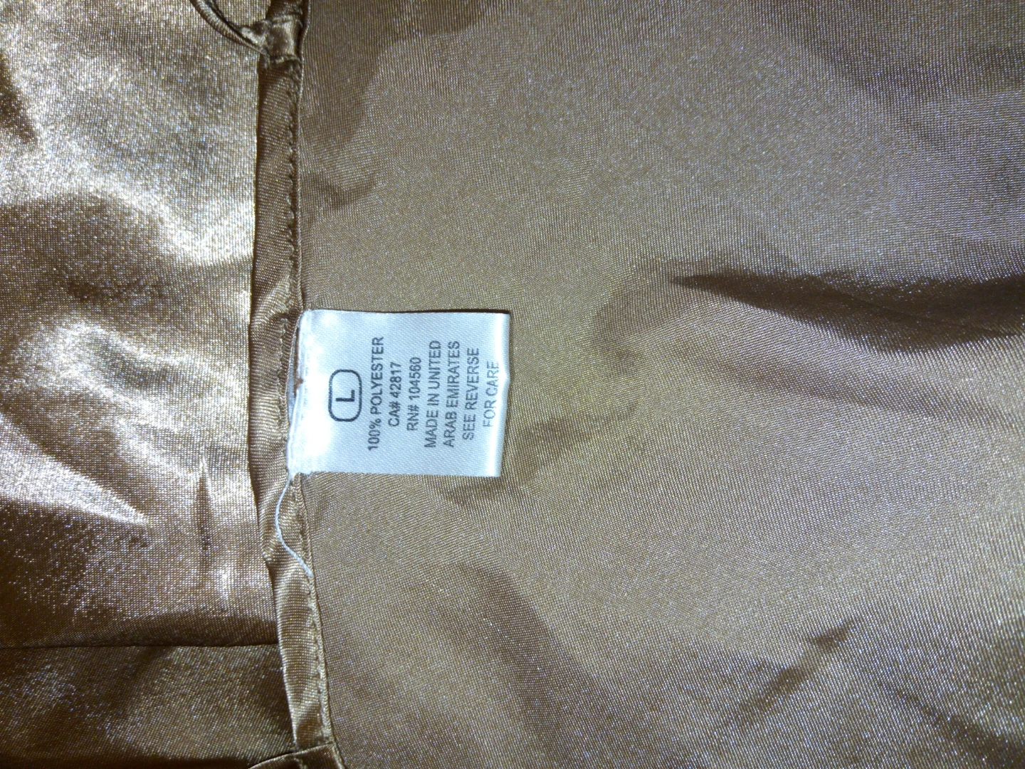 Gold Satin Dress Size L - photo 3