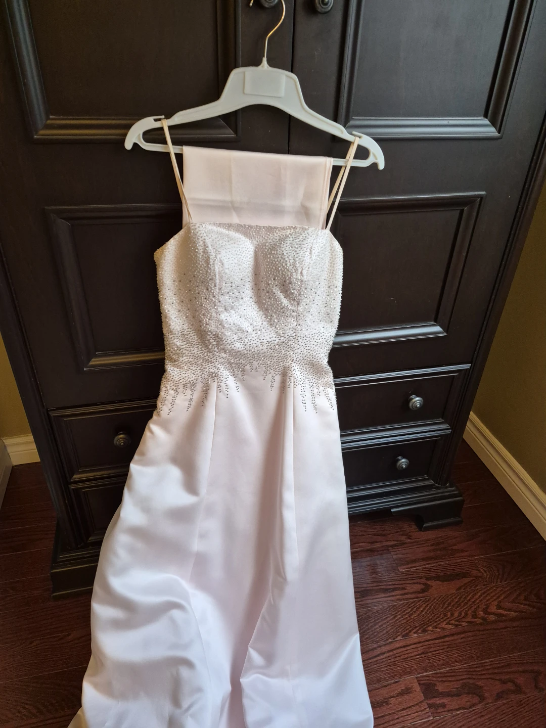 Light Pink Beaded Strapless Prom Dress - photo 2