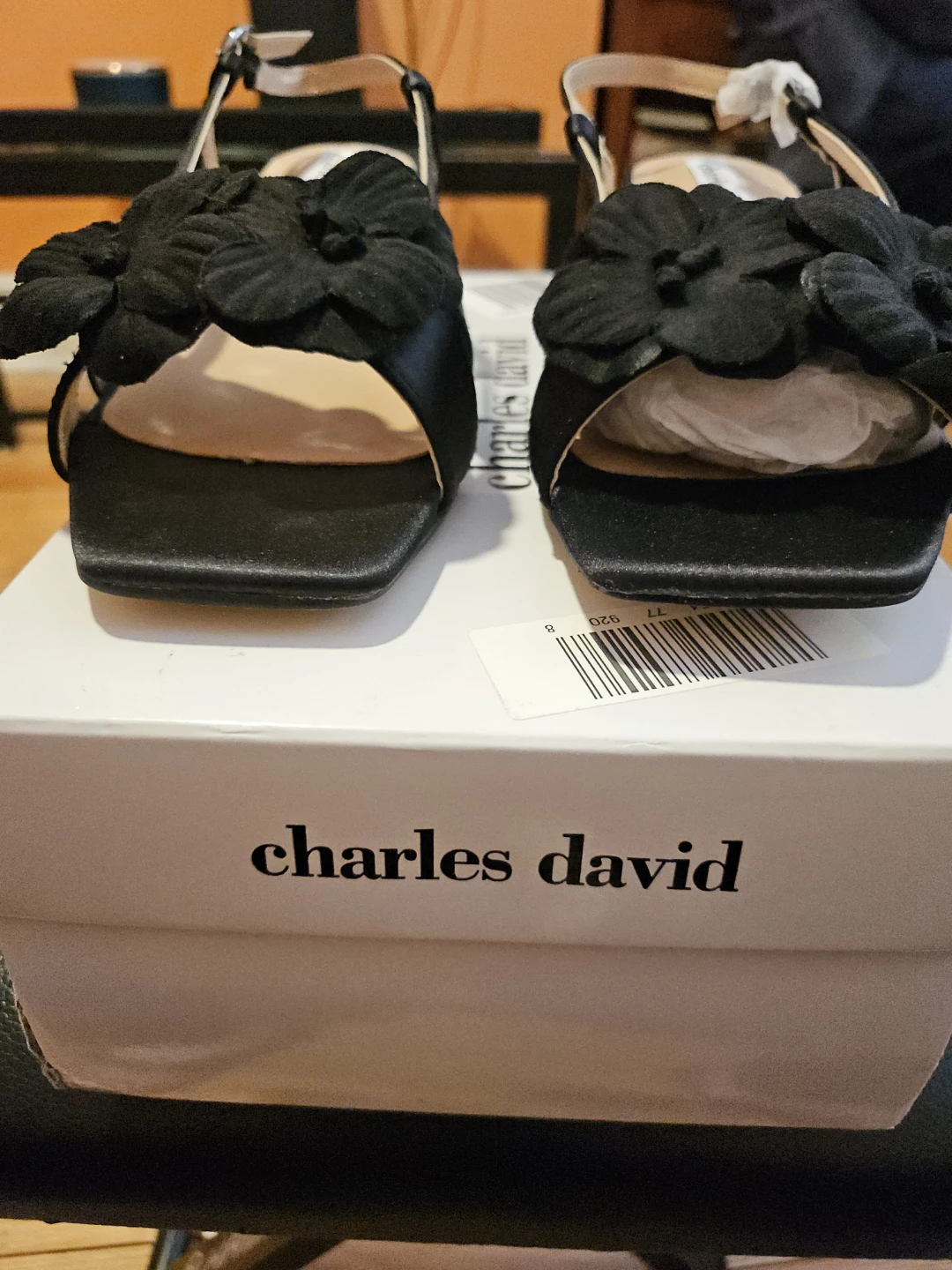 Charles David Black Floral Block Heels - photo 2