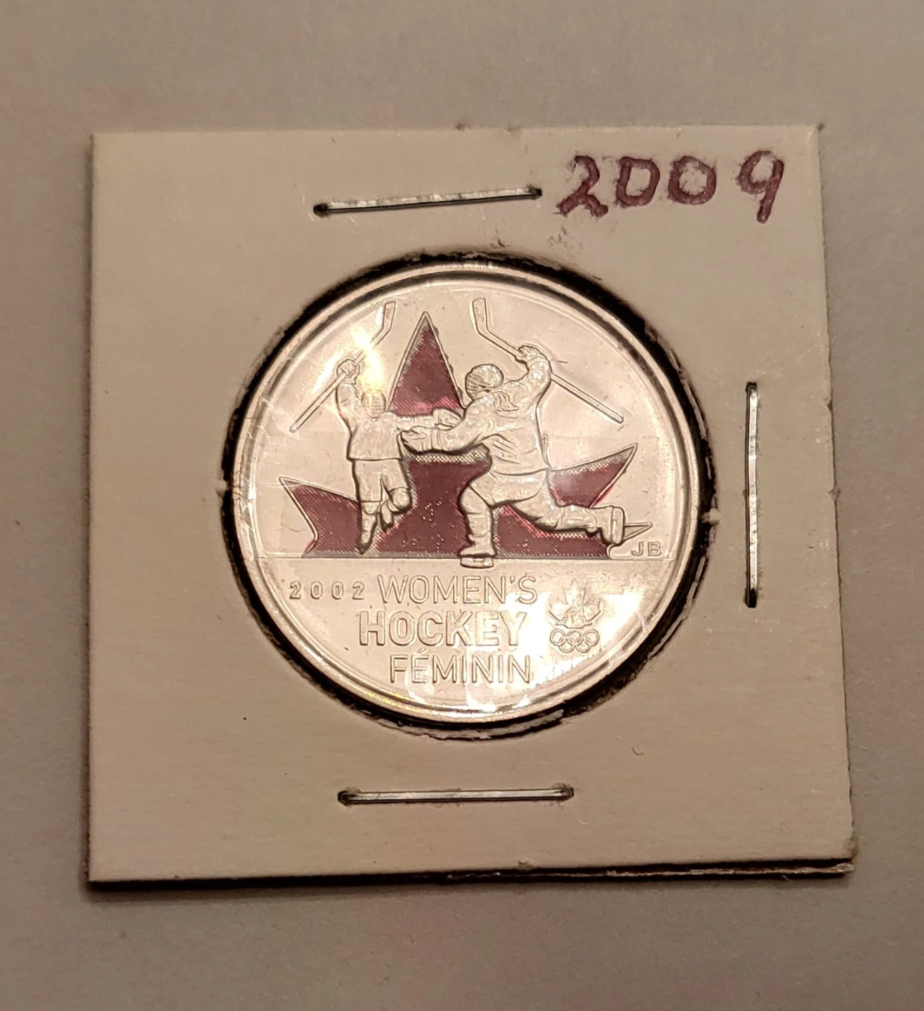 2002 Canada Women's Hockey 25 Cent Piece