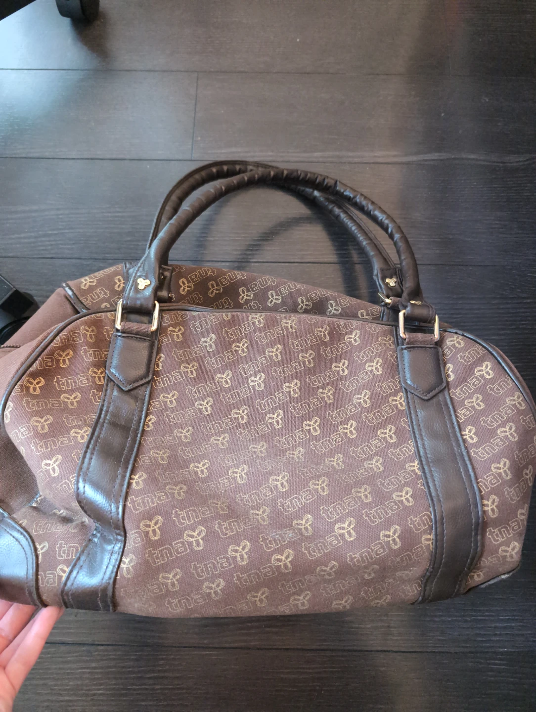 Vintage TNA Brown Monogrammed Satchel Bag