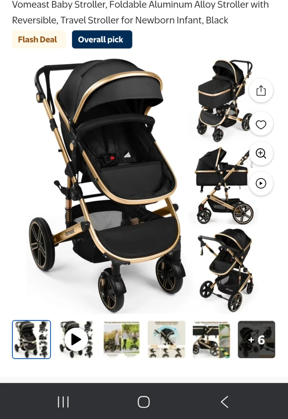 Vomeast Baby Stroller, Foldable Aluminum Alloy Travel Stroller,