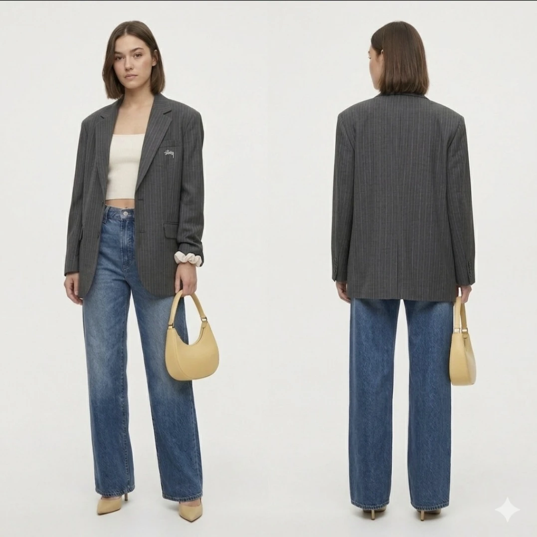 Aritzia Denim Forum The Farrah Hi-Rise Wide Leg Jeans Sz 27 - photo 3