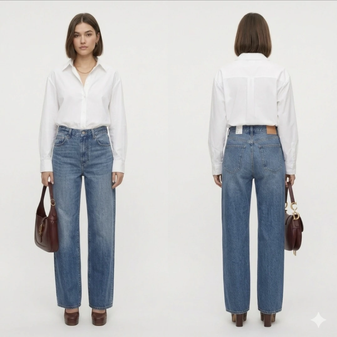 Aritzia Denim Forum The Farrah Hi-Rise Wide Leg Jeans Sz 27 - photo 5