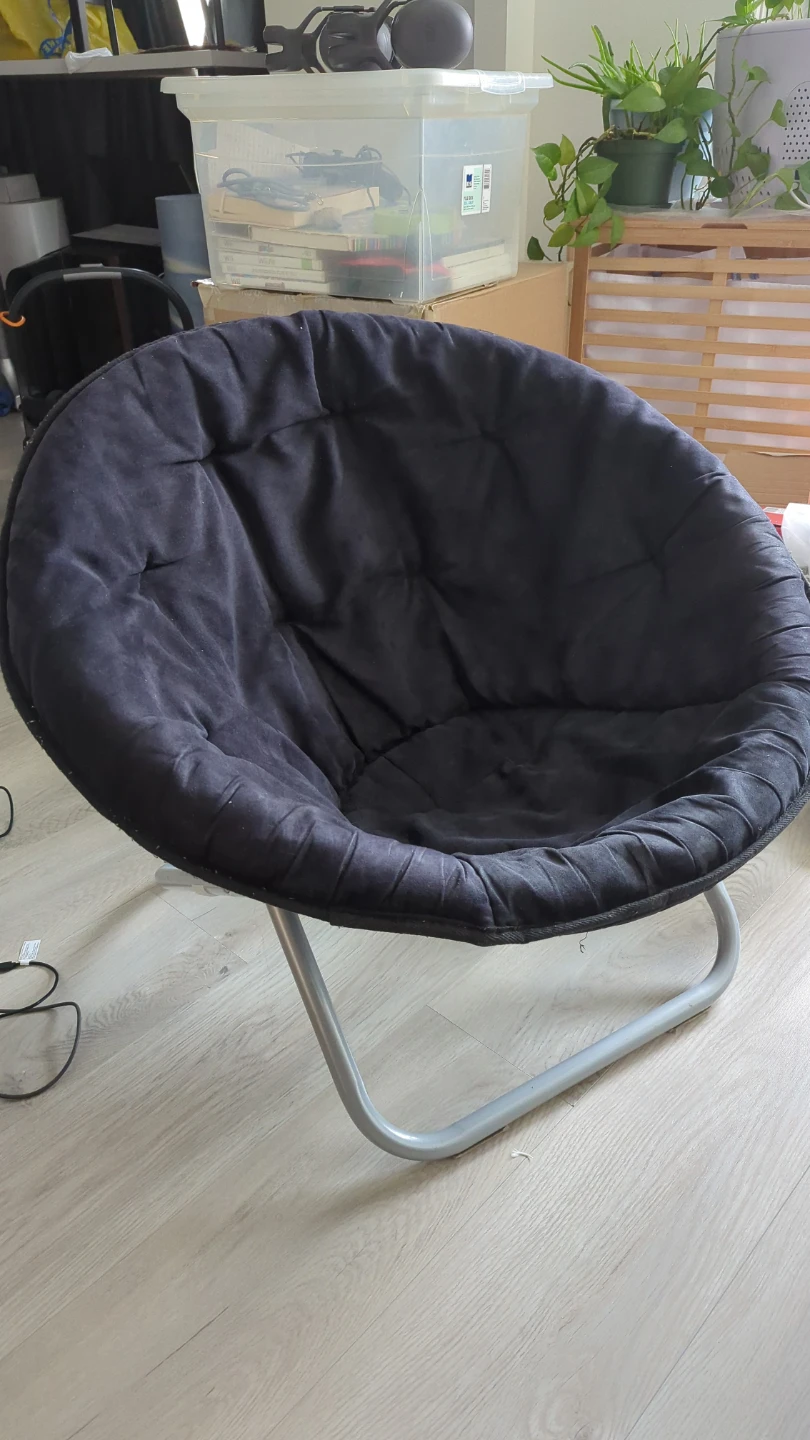 2 Black Foldable Moon Chairs