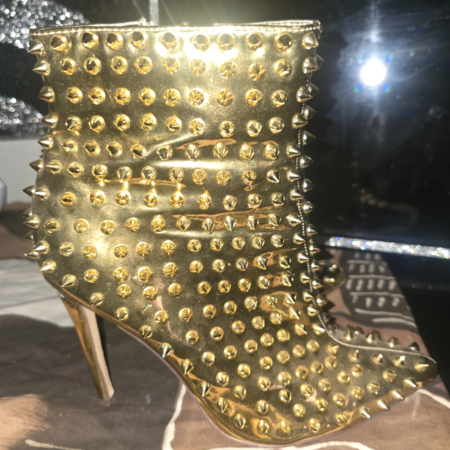 Gold Studded Ankle Boots - photo 2