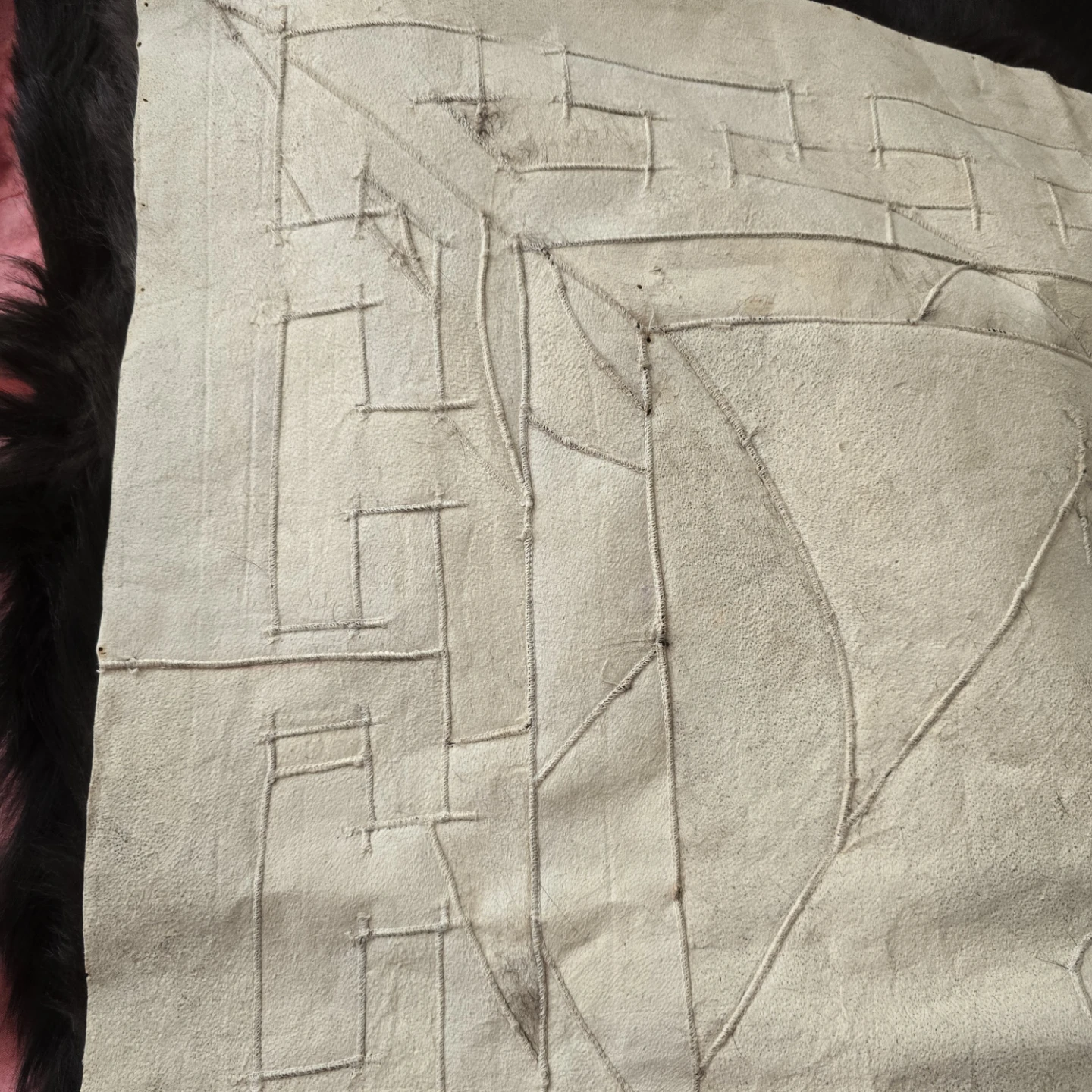 Fur Hide with Painted Bird Design - photo 3