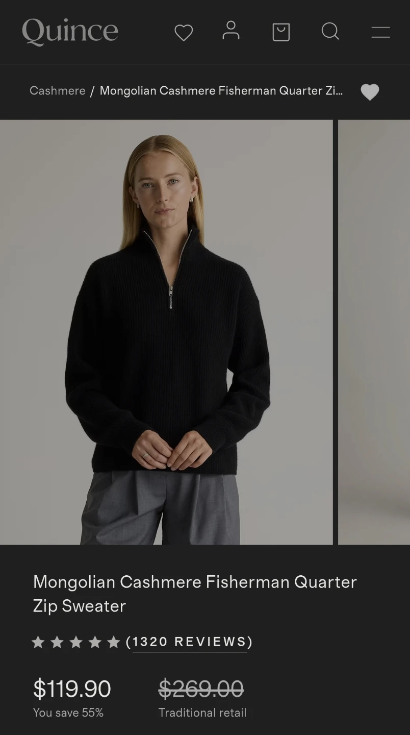 Quince Mongolian Cashmere Fisherman Quarter Zip Sweater - photo 4
