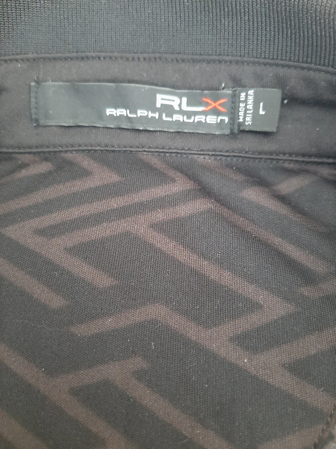 RLX Ralph Lauren Men's Black Patterned Golf Polo Shirt - Size L - photo 2