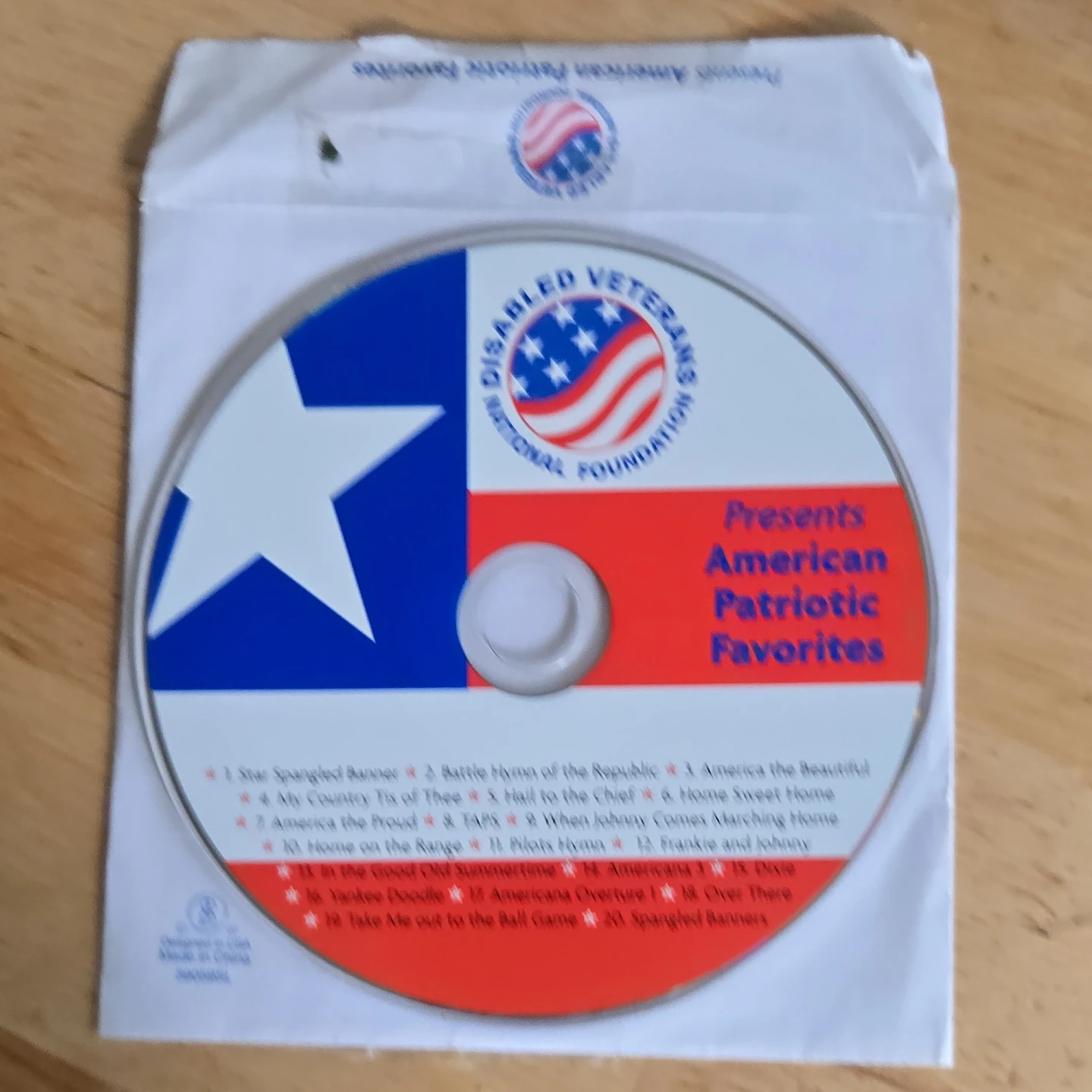 Disabled American Veterans Patriotic Favorites CD