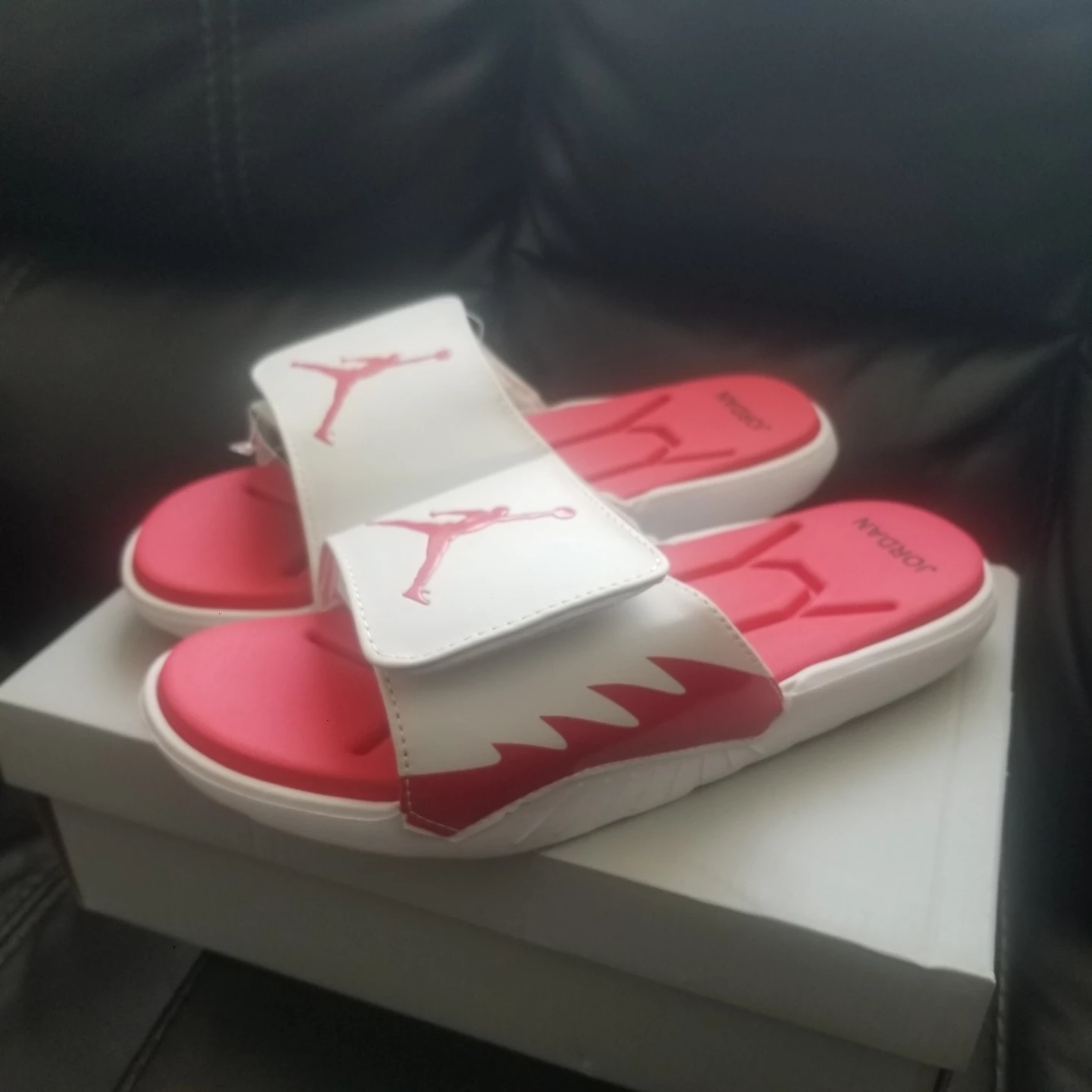 Brand new Jordan Slides white red for sale