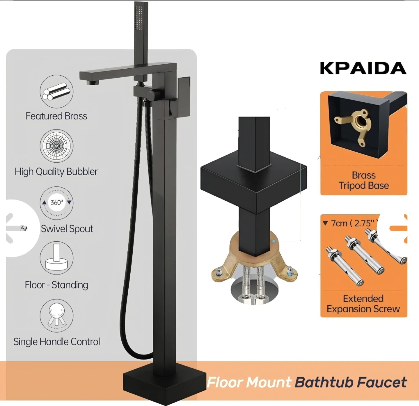 Freestanding bathtub faucet set (New in box) - photo 2