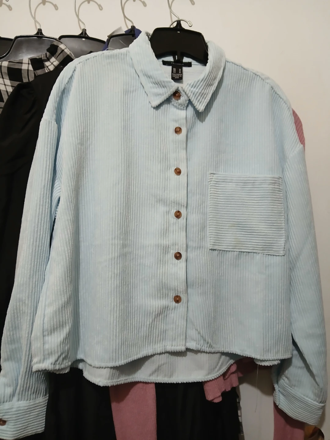 Light Blue Corduroy Button-Up Shirt - photo 2