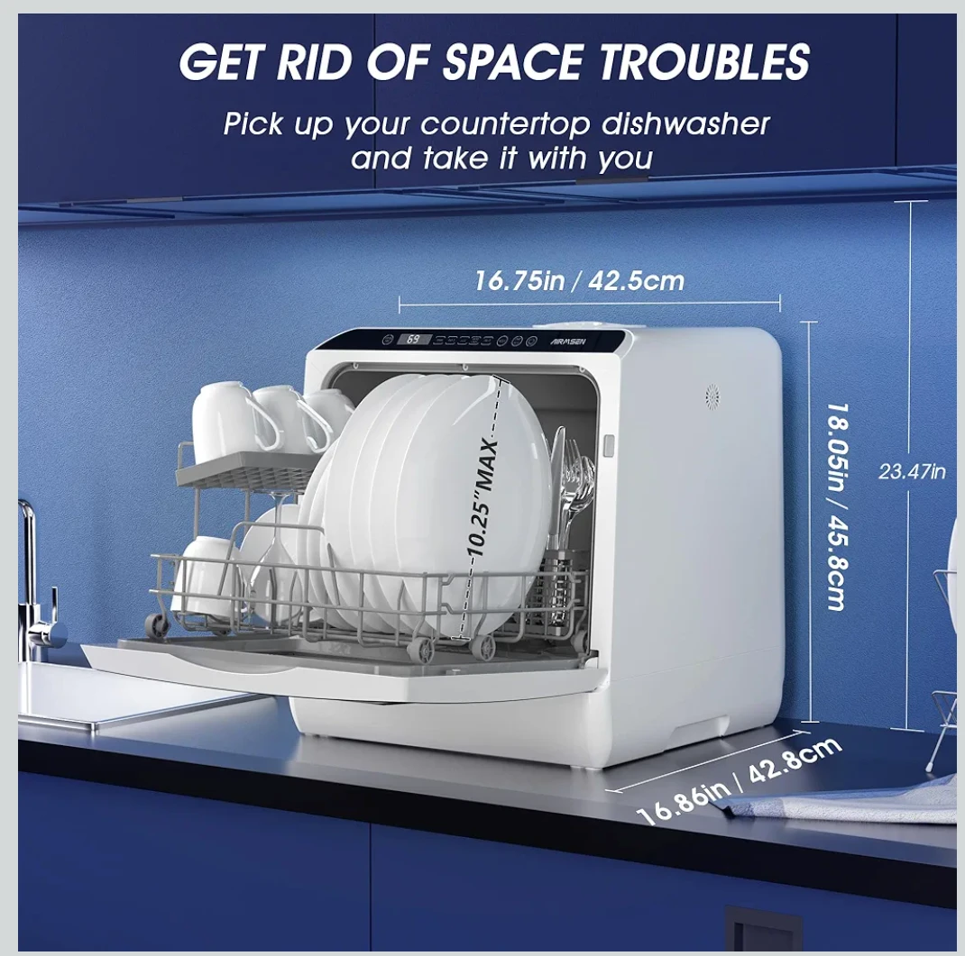 AIRMSEN TDQR03 Countertop Portable Dishwasher - photo 4