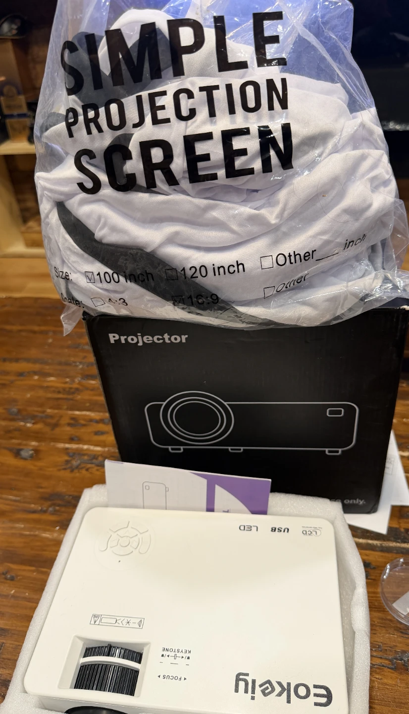 Eokeiy Portable LCD Projector with Projection Screen - photo 3